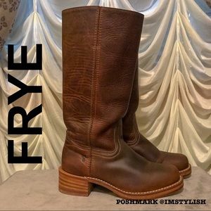 EUC Frye Campus 14L Boots Dark Brown Distressed